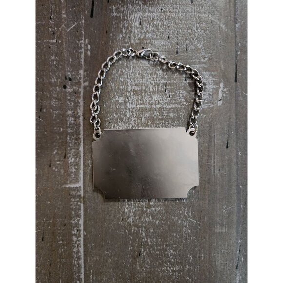 Scotch Silver Toned  Liquor Decanter Label Tag For Scotch With Ornate Chain - Picture 3 of 4